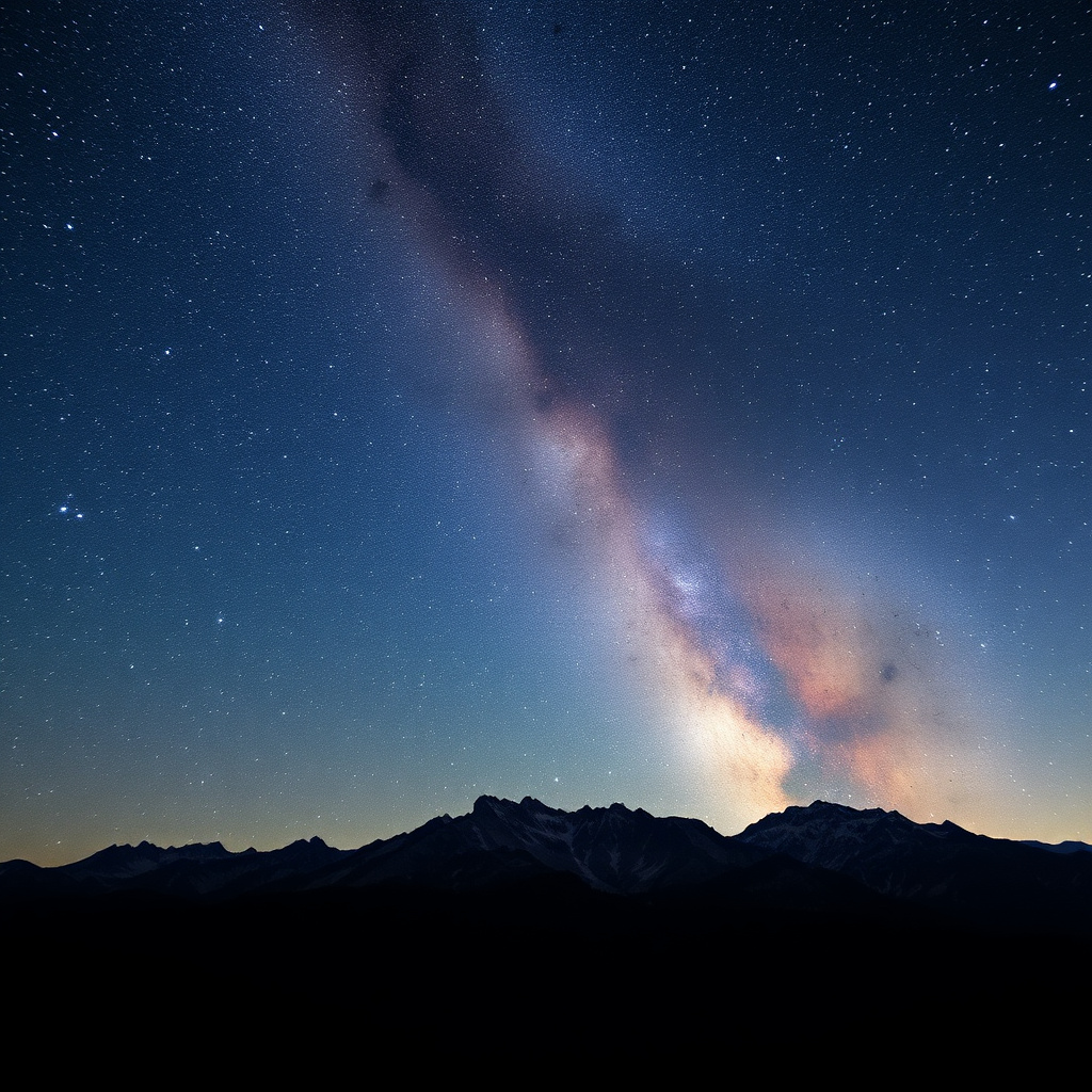 Breathtaking Milky Way over the mountains